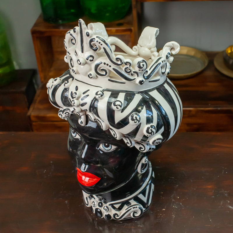 TESTA CERAMICA CALTAGIRONE VERUS ZEBRATA CM 45