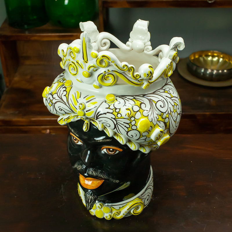 TESTA CERAMICA CALTAGIRONE GIALLO VERUS 45 CM