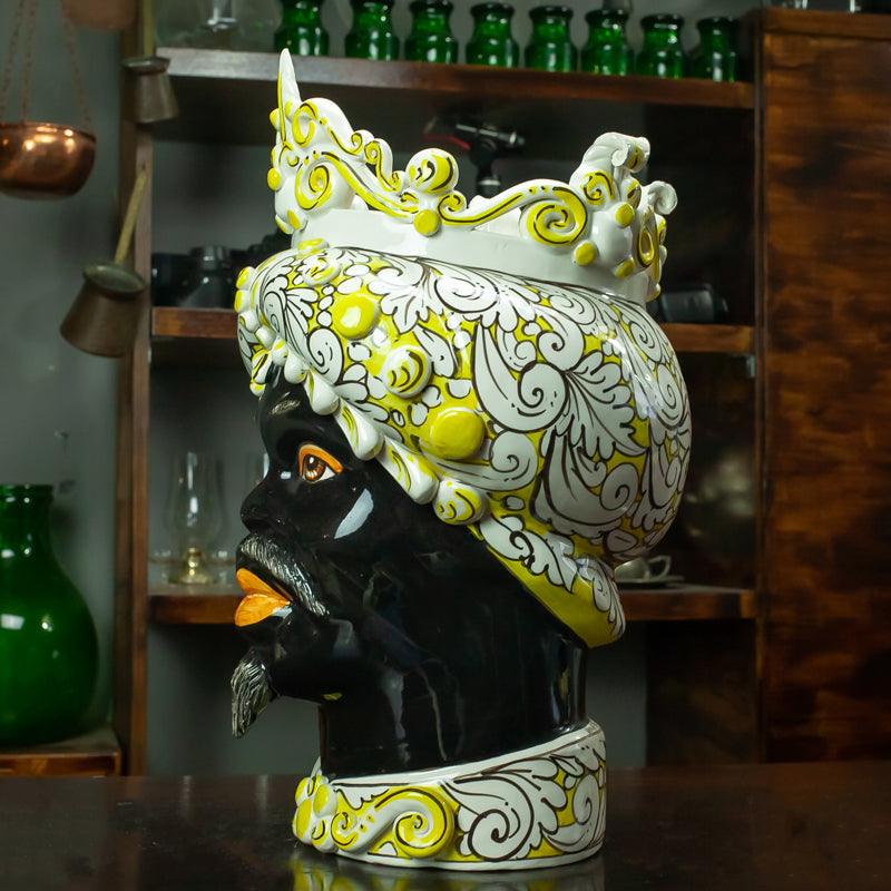TESTA CERAMICA CALTAGIRONE GIALLO VERUS 45 CM