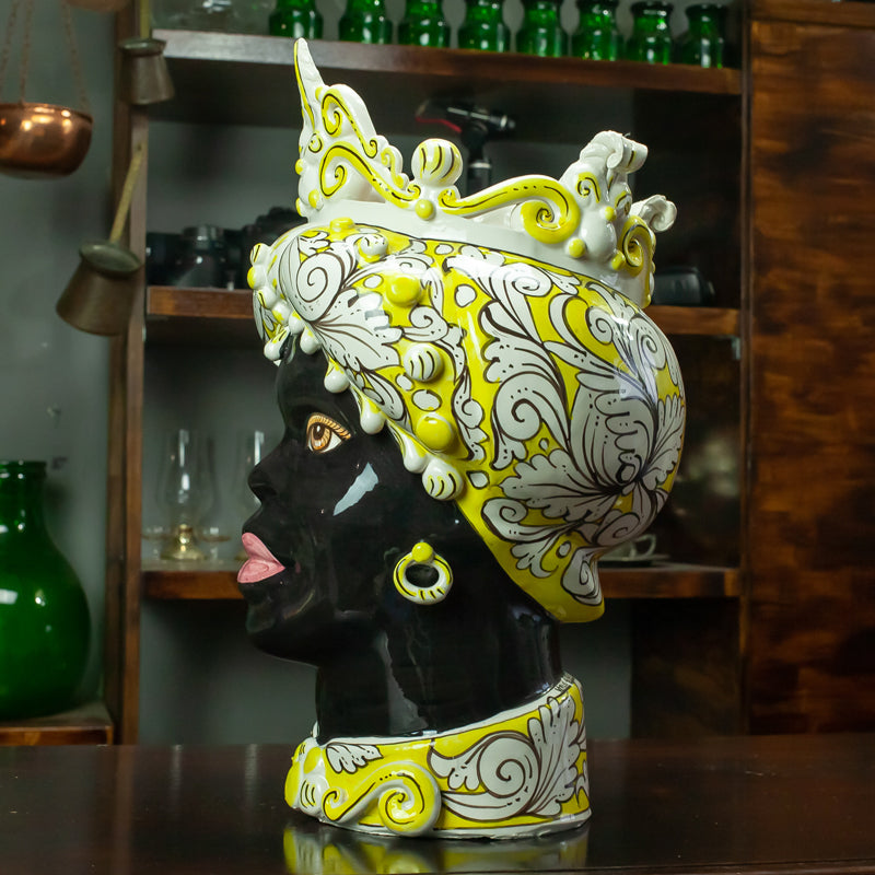 TESTA CERAMICA CALTAGIRONE GIALLO VERUS 45 CM