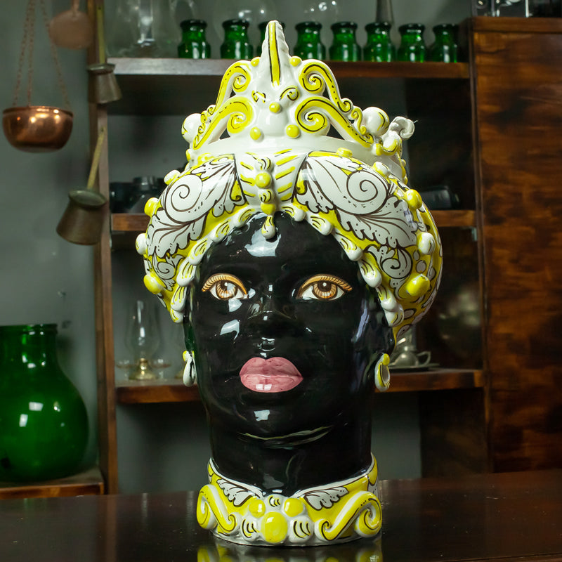 TESTA CERAMICA CALTAGIRONE GIALLO VERUS 45 CM
