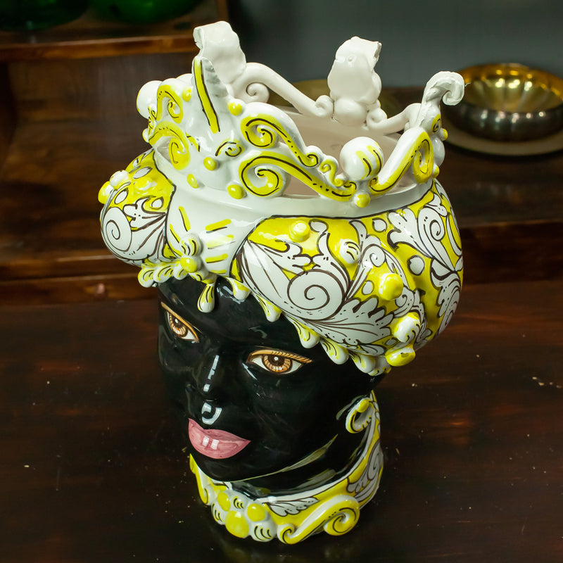 TESTA CERAMICA CALTAGIRONE GIALLO VERUS 45 CM