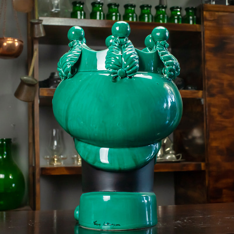 TESTA DI MORO CERAMICA CALTAGIRONE VERUS VERDE ACQUA 45 CM