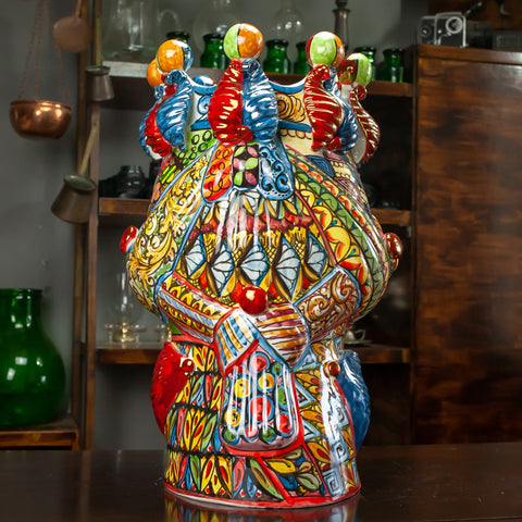 Têtes de Maure Céramique Sicilienne Caltagirone Sicile Art 48 cm