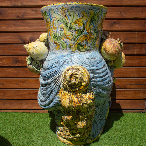 TESTA DI MORO GIARA DONNA CERAMICA SICILIANA CALTAGIRONE 85 CM