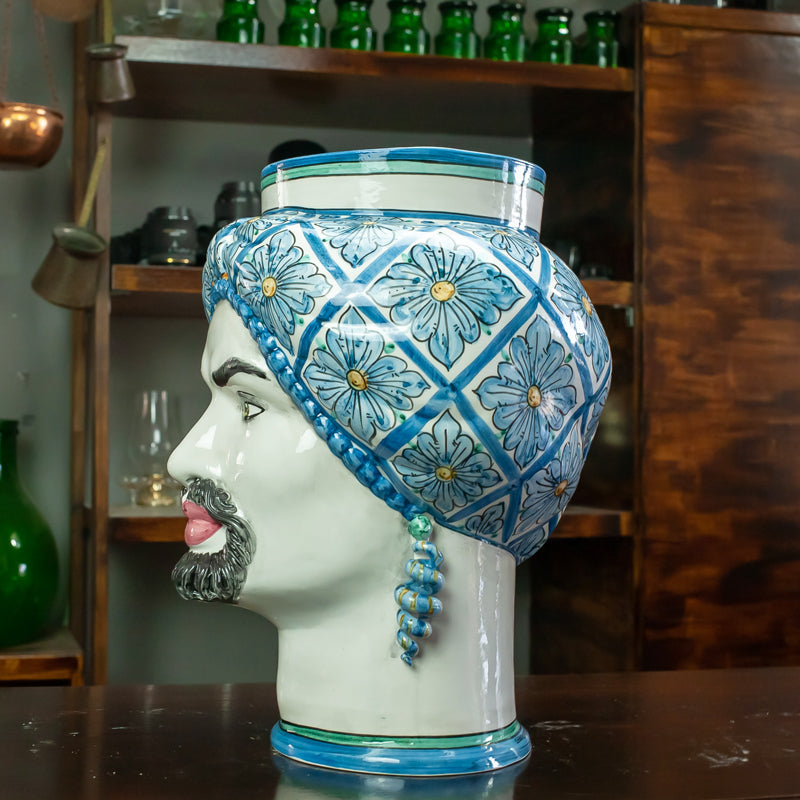 TESTA DI MORO SICILIANA CALTAGIRONE FIORI 40 CM