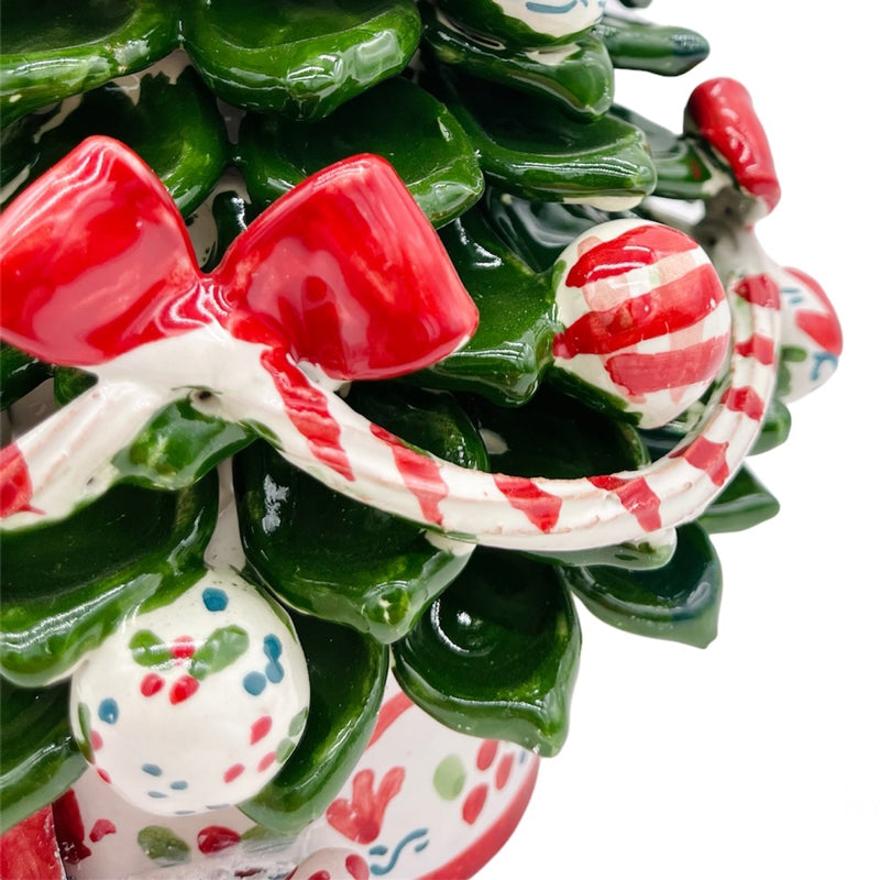ALBERO DI NATALE IN CERAMICA SICILIANA CALTAGIRONE ROSSO 28 CM