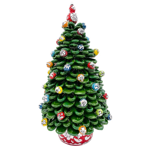 ARBRE DE NOËL SICILIEN EN CÉRAMIQUE CALTAGIRONE VERT 60 CM