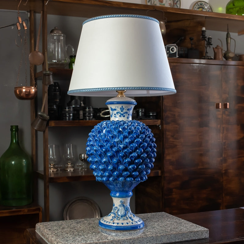 LUME PIGNA CERAMICA SICILIANA CALTAGIRONE BLU CM 75