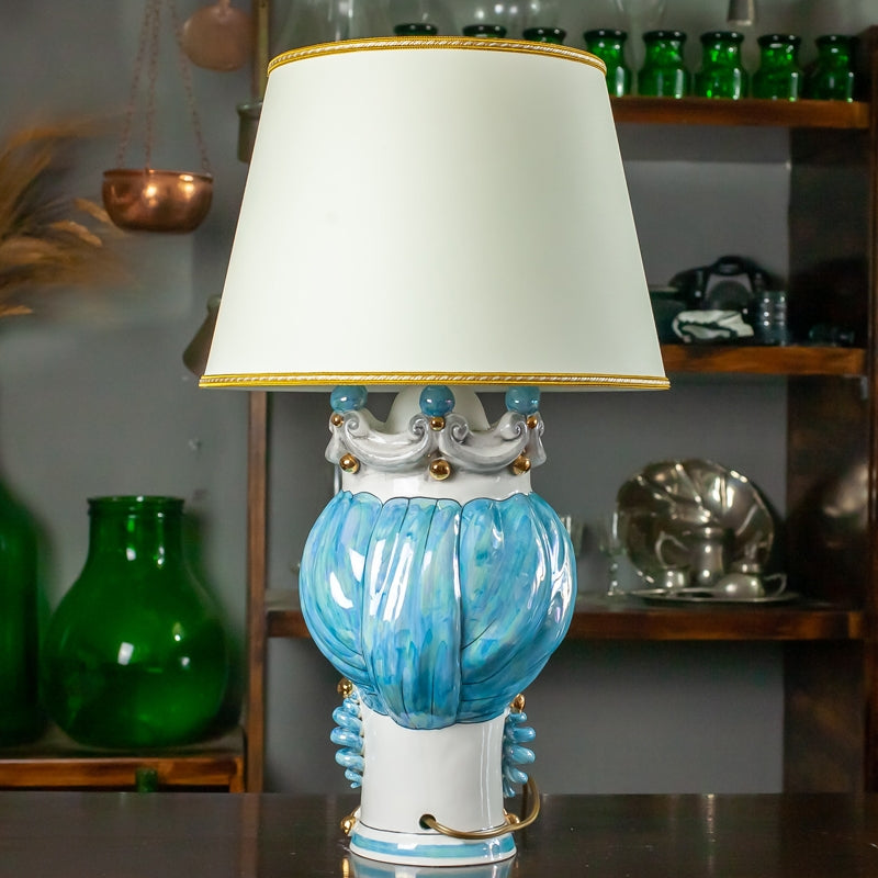 LUME HEAD CERAMIC CALTAGIRONE WOMAN LUXURY MOTHER OF PEARL CM 62