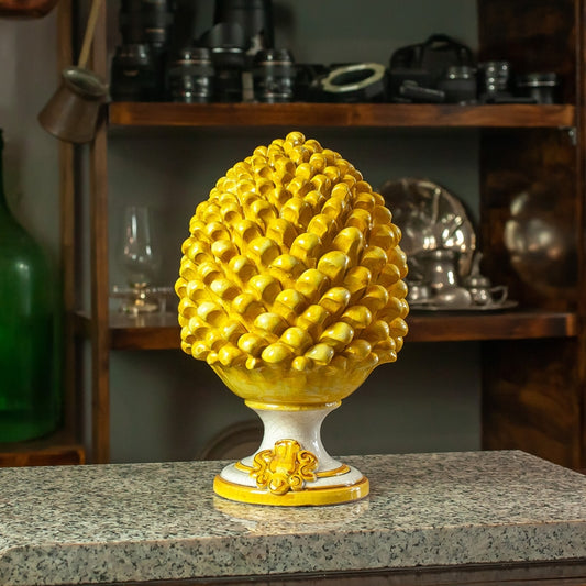 PIGNA SICILIAN CERAMIC CALTAGIRONE YELLOW 32 CM