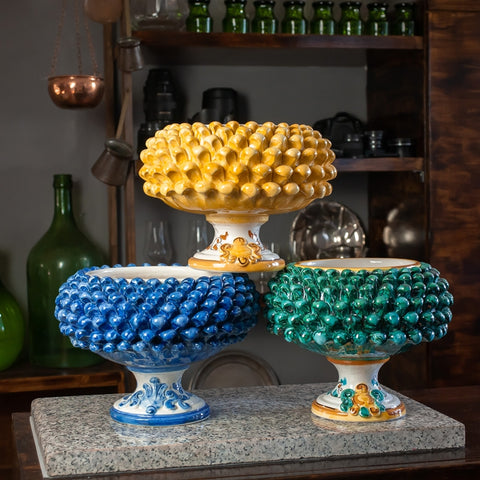MEZZA PIGNA CERAMICA SICILIANA CALTAGIRONE CM 30 - VARI DECORI