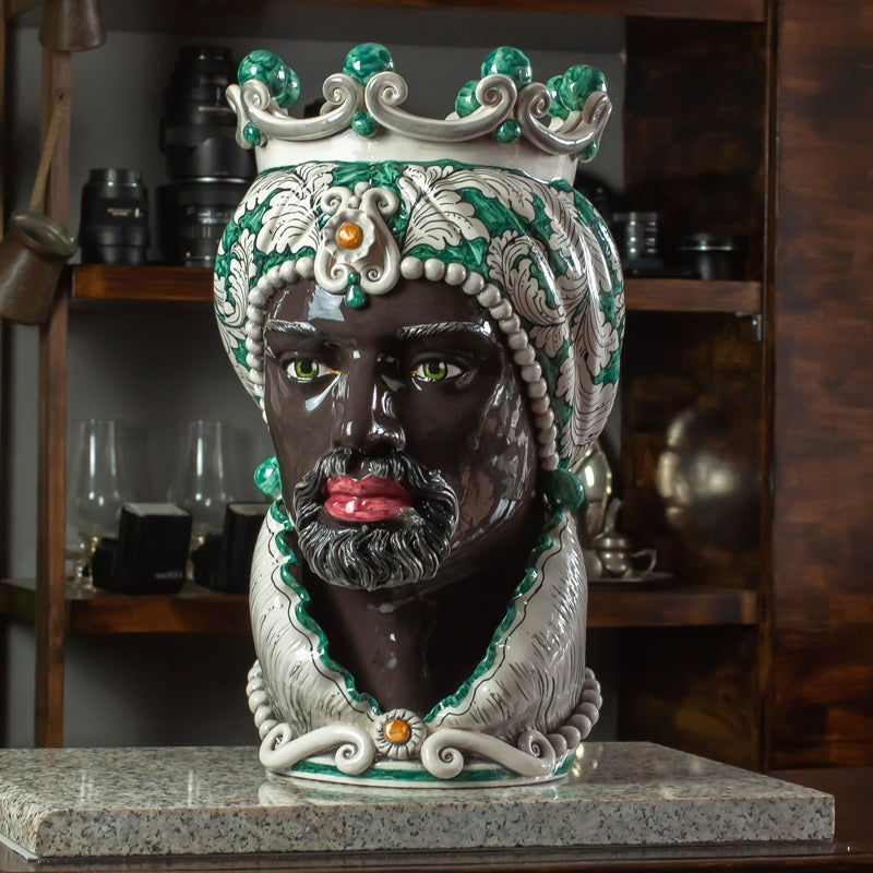 TESTA DI MORO CERAMICA SICILIANA CALTAGIRONE 50 CM