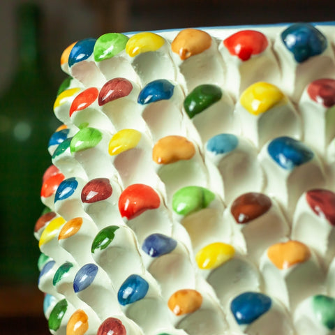 MEZZA PIGNA CERAMICA SICILIANA CALTAGIRONE COLORATA CM 25